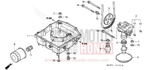 POMPE A HUILE VFR800A3 de 2003
